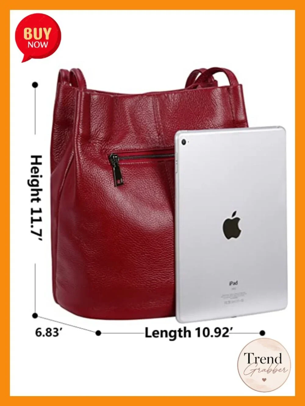 Genuine Leather Bucket Tote Hobo Shoulder Bag Large Capacity